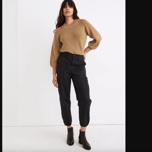 Madewell Cargo Jogger Utility Pants Size 26 with Adjustable Waist, dark navy - Picture 1 of 6